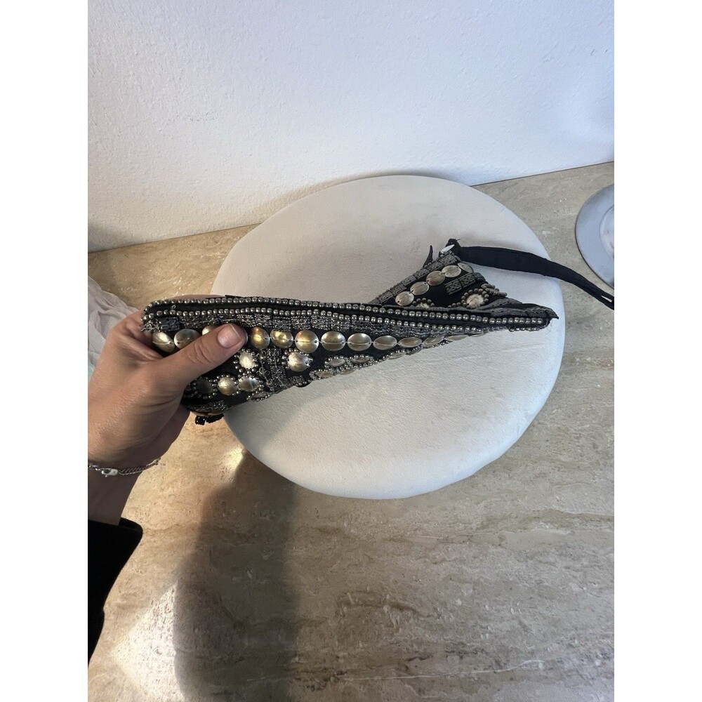 Y2K Express Boho Metal Beaded & Stud Moroccan Vintage Festival Wristlet Clutch - Picture 6 of 15